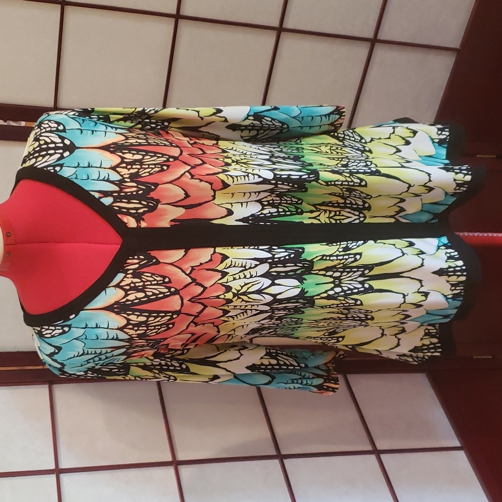 Nygard Vibrant Multi-colored V-Neck Pullover Blouse